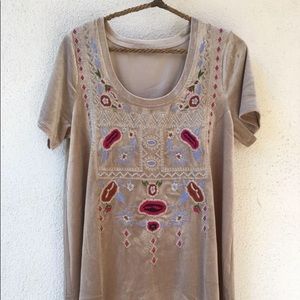 NEW VINTAGE unworn hand embroidered top
